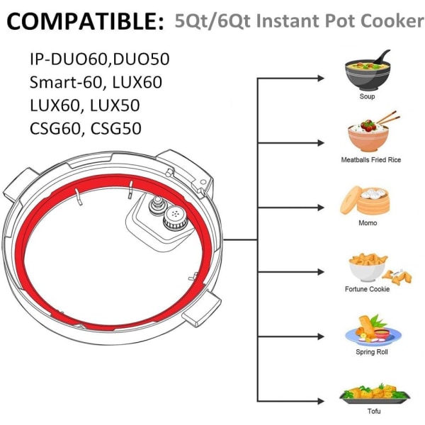 Silikontätningsring 6qt för Instant Pot - 2 st