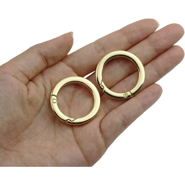 2 st O-ring för handväska - 1 tums fjäderringar för handväska och nycklar (guld)
