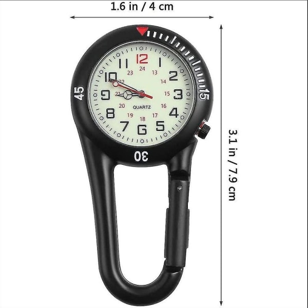 Clip On Carabiner Fob Watch Klocka för vandring Bergsklättring Utomhusryggsäck Hög kvalitet - Plemdea