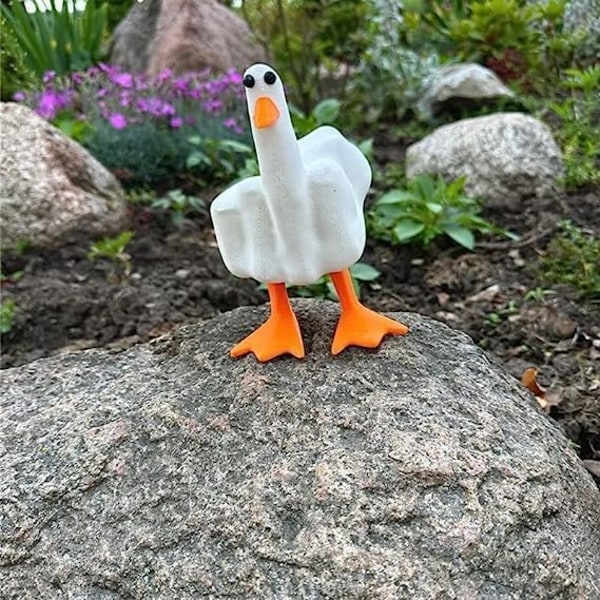 Rolig långfinger Anka Resin Ornament - Långfinger Flipping Duck Figurine