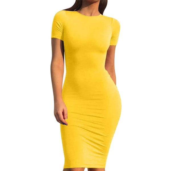 Damer Casual Basic Pencil Dress Sexig långärmad Bodycon Midi Club Dress