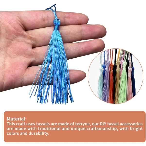 Silk Velvet Bookmark Tofsar - Handgjorda Tofshängen i 20 färger