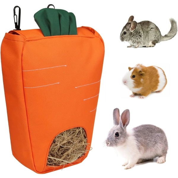 Rabbit Hay Feeder - Hängande marsvinshöpåse för smådjur (orange)