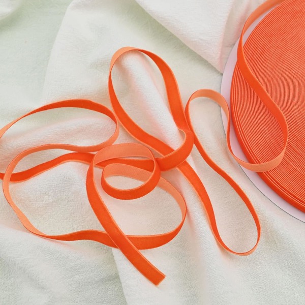 Vintage orange sammetsband, 3/8 tum X 30Yds Single Face Velvet Ribbon för