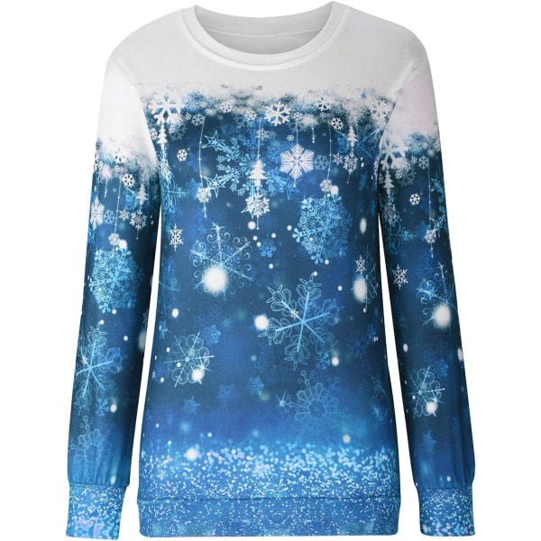 Dam jultröjor Snowflake Printed Sweatshirts för