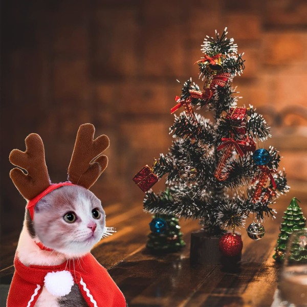 Katt juldräkter Outfit Set - Festliga tillbehör för husdjur