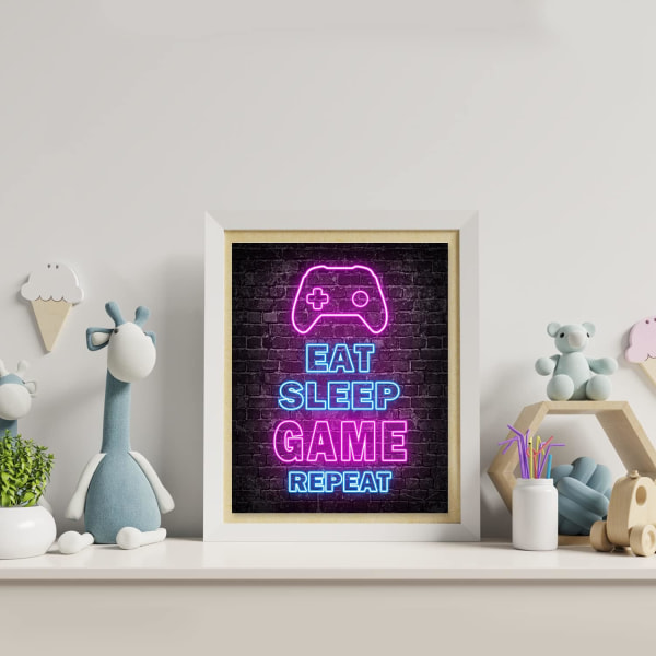 Printed Neon Gaming Posters Set om 4 (8” X 10”) - Pojkrum
