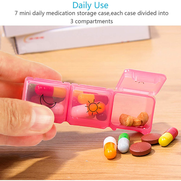 7-dagars p-piller - organizer av mediciner varje vecka, 3 gånger om dagen, 21 platser