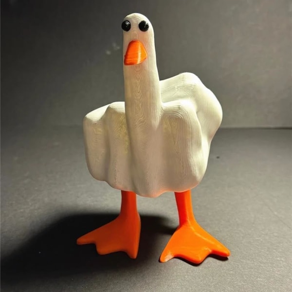 Rolig långfinger Anka Resin Ornament - Långfinger Flipping Duck Figurine