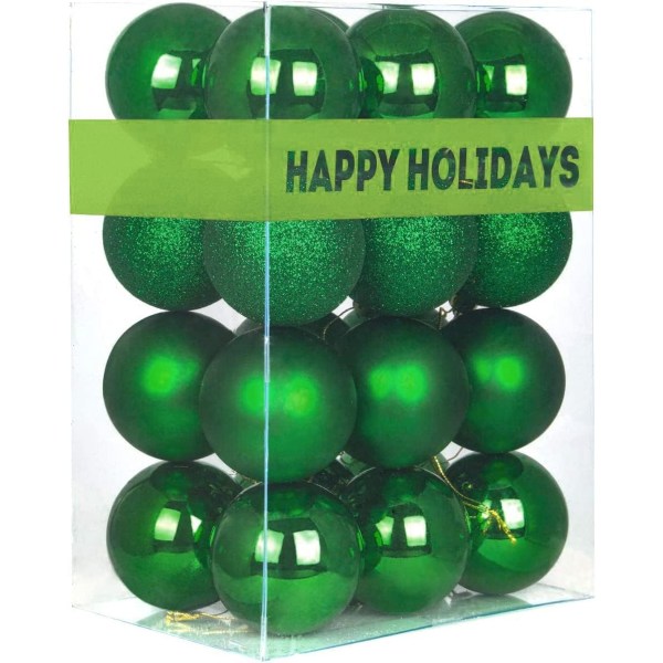 Emerald Green 3,2" stora julkulor - julgransprydnader