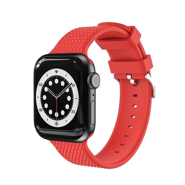 Iwatch Strap 38mm 40mm, Iwatch Se Series Silikonrem Ersättning Sporttillbehör 7 6 5 4 3 2 1röd Pxcl