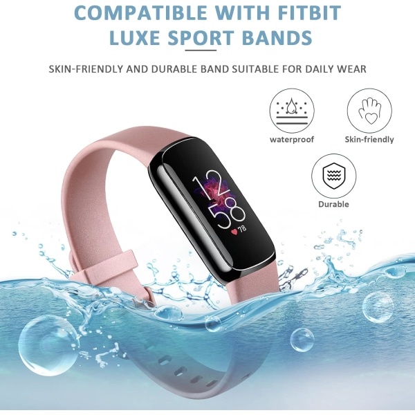 [4-pack] Remmar kompatibla med Fitbit Luxe Strap - Klassiskt ersättningsband för sportband i mjuk silikon för Luxe Fitness Tracker