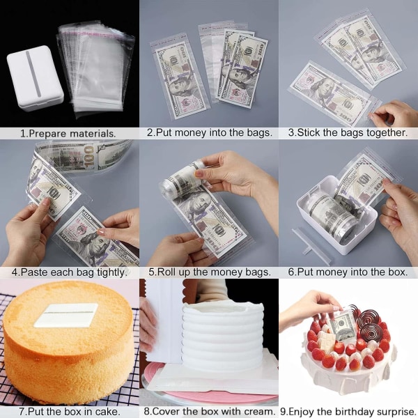 Money Cake Pull Out Kit - Cake Money Pulling Box (vit)