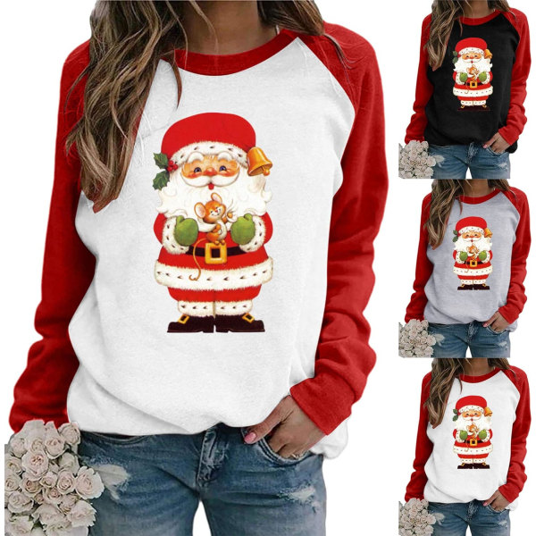 Jultröjor för damer med långa ärmar grafiska skjortor för jul