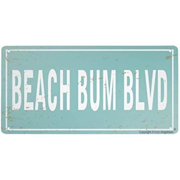 Beach Bum BLVD Retro metallskylt (12x6) - Vintage väggkonst
