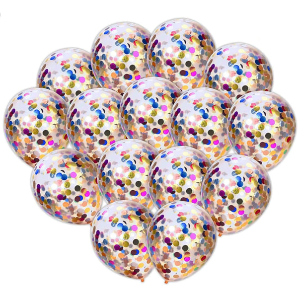 Konfettiballonger - Latexballonger förfyllda med regnbågsglitterkonfetti