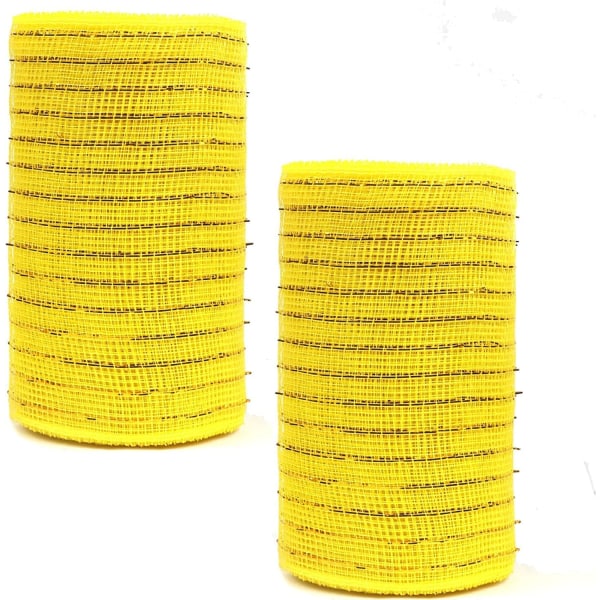 2-pack 6 tums metalliskt mesh -band (totalt 20 yards, gult)