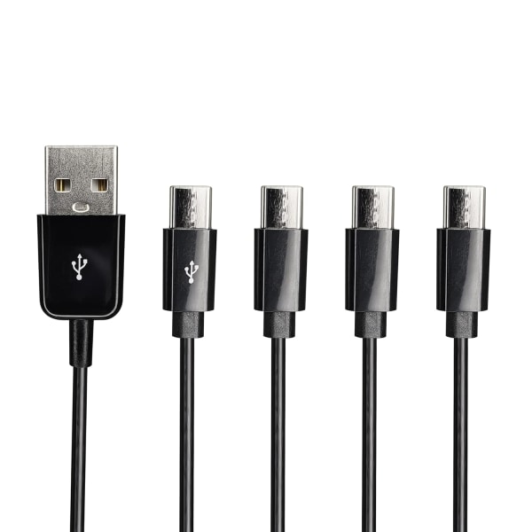 USB Typ C Splitter Laddningskabel, 1 fot 4 i 1 Multi Laddningskabel