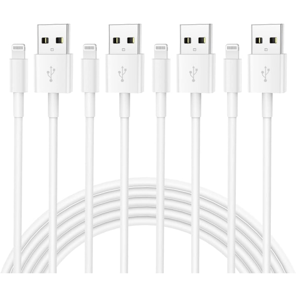 4Pack [Apple MFi-certifierad] Apple iPhone-laddare 3 fot, iPhone-laddare