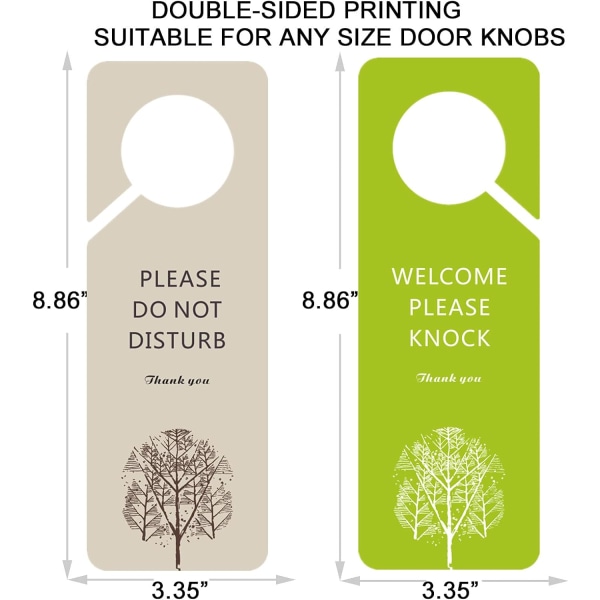 Dubbelsidiga Stör ej-dörrskyltar - 2-pack för hem, kontor och mer