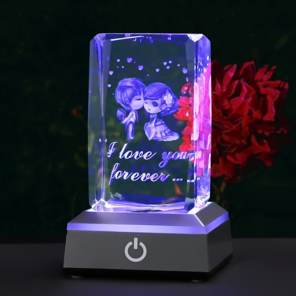 3D Sweetheart Crystal Alla hjärtans dag presenter till flickvän, födelsedagsdag