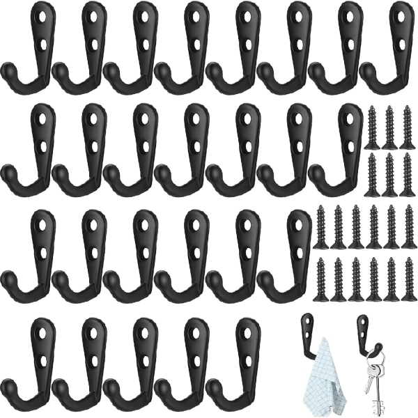 Nyckelkrokar med skruvar - paket med 40 st Lättmonterad metallklädhängare