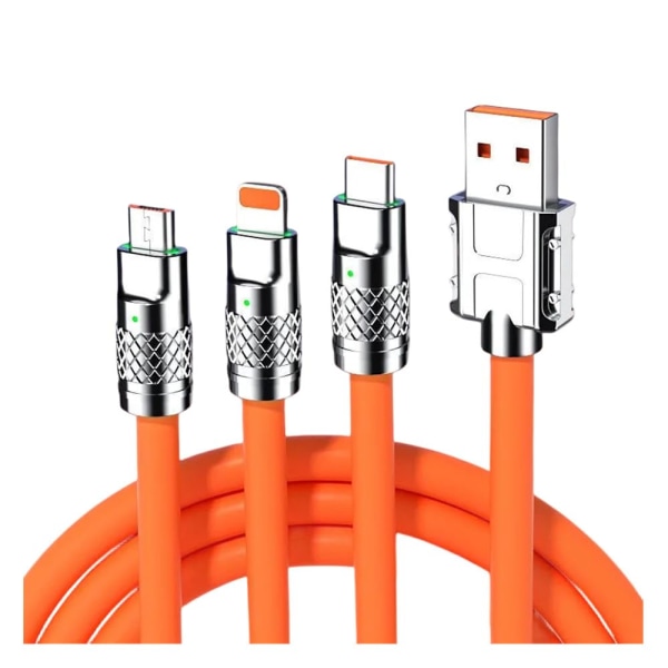 3 i 1 snabbladdningskabel, 4FT USB -kabel för multi