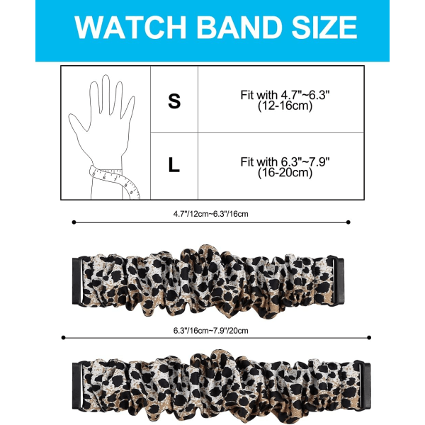 Printed tygmönster Scrunchie -armband för Fitbit Versa 3/Sense Smart Watch