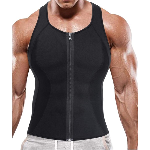 Män Bastu Sweat Vest Tank Top Shirt för viktminskning waist trainer träning