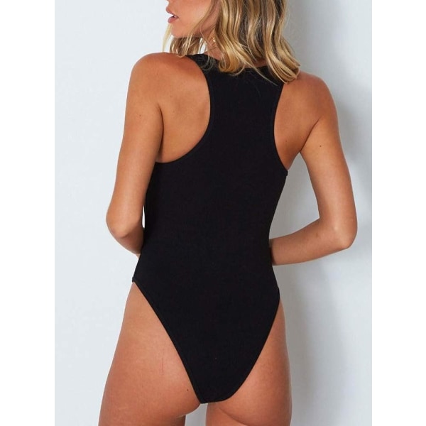 Dam sexig Scoop Neck Racerback linne Button Down Bodysuits