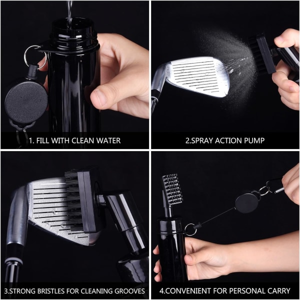 Golfborste och set - Golfhandduk i mikrofiber med cover för golftillbehör