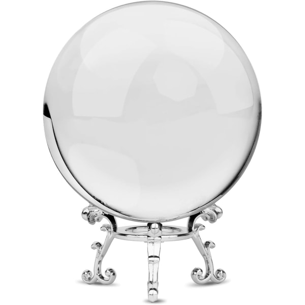 80 mm/3,15" Photograph K9 Crystal Ball med elegant metallstativ och spegel
