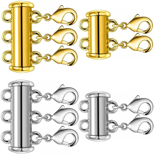 Layered halsband Spännen - 4 delar Slide Clasp Lock Connector