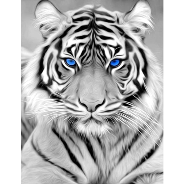 5D Diamond painting - Full Drill White Tiger Art