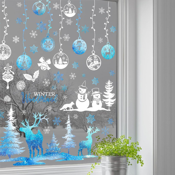 Snowflake Winter Wonderland Window Clings - 9 ark dekalklistermärken