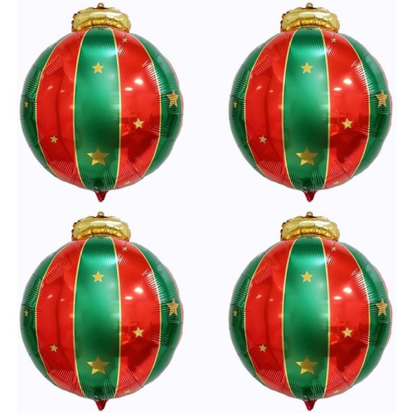 4 julhängande bollar stora julballonger Aluminiumfolie