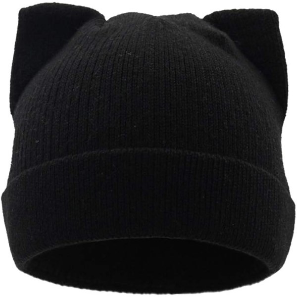 Cat Ears Cable Knit Beanie - Varma vinterkepsar för kvinnor och tjejer