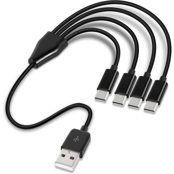 Kort USB C splitterkabel, 4 i 1 USB 2.0 A hane till 4 USB C hane