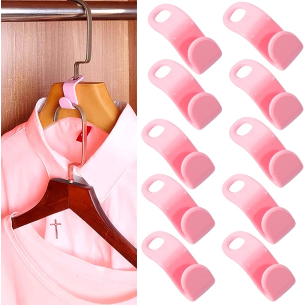 10x Pink Hanger Connector Krokar - Utrymmesbesparande Cascading Hanger Krok