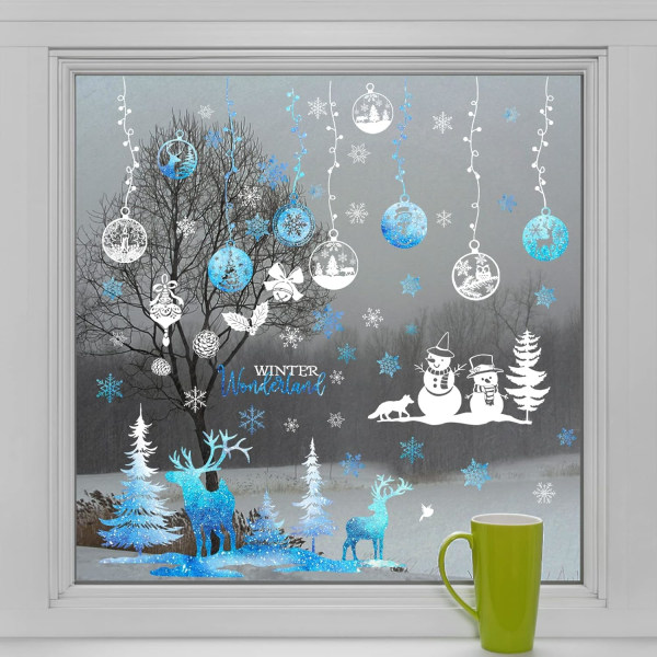 Snowflake Winter Wonderland Window Clings - 9 ark dekalklistermärken