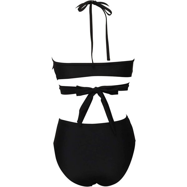 2- set bikiniset med hög midja med print L Black