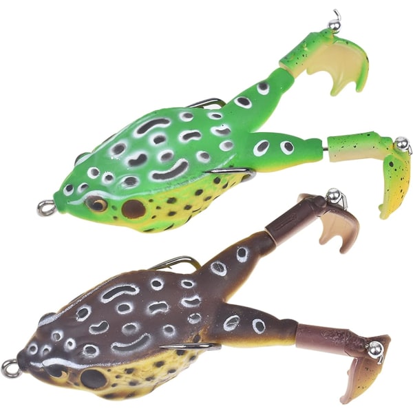 Double Propellers Frogs Soft Bait - Realistiska fiskedrag för sötvatten och saltvatten