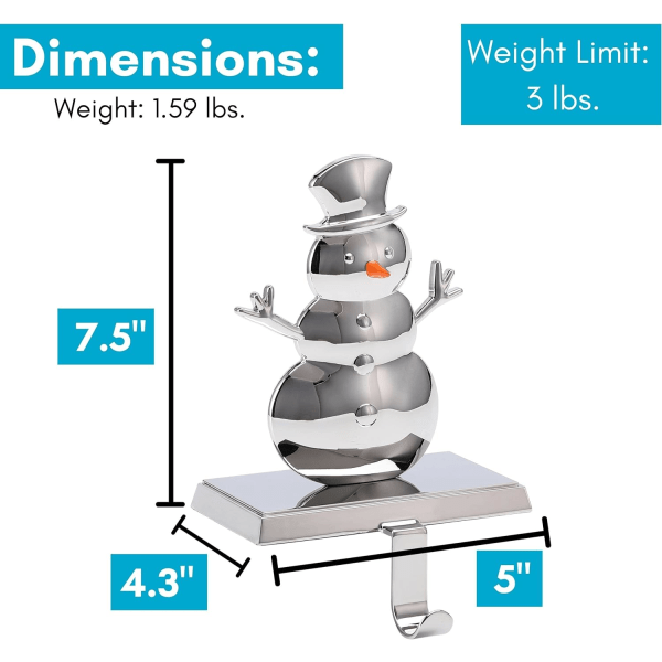 Snögubbe strumphållare | Kromfinish med repfri bas | 1,6 lbs