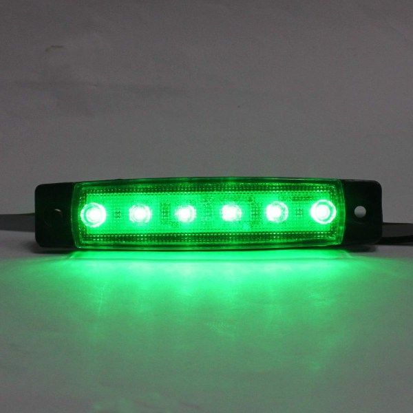10st LED sidomarkeringsljus - gröna 12V vattentäta LED sidolampor