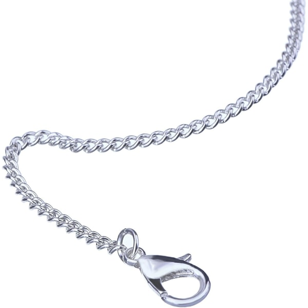 12-pack järn DIY Chain Halsband - Silverpläterade Link Chain Halsband (18 tum)