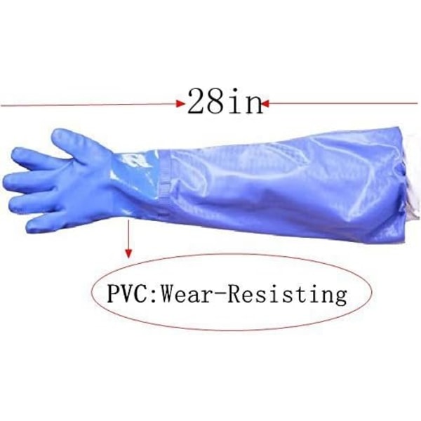 Arbetande lång hållbar PVC-handske med bomullsfoder fiskedrift