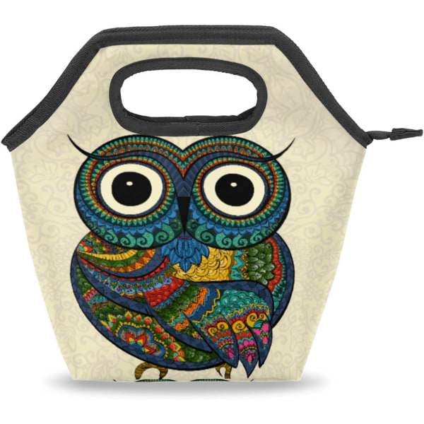 Lunchväska Etnisk Bohemian Owl Lunchbox för kvinnor Män Flickor Pojkar