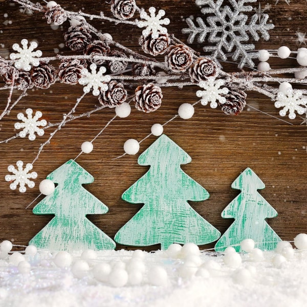 100 stycken Christmas Snowflake Pearls - DIY Craft Decor