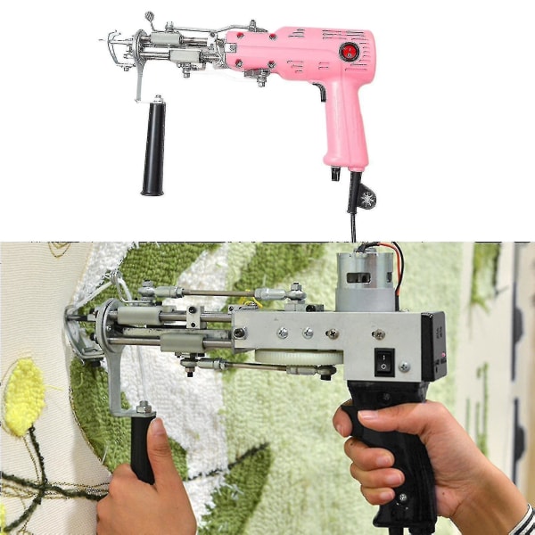 Elektrisk tuftpistol för mattor, snabb luggklippning/ögla sömnad Handverktyg Pinksn (335)