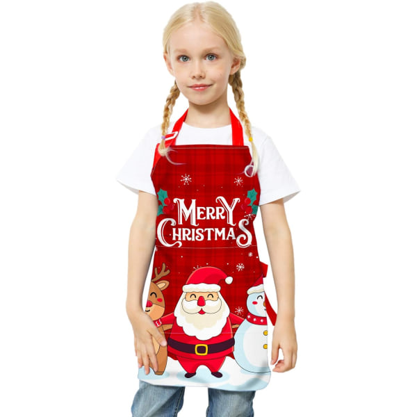 Barnförkläde för pojkar, flickor, justerbart kockförkläde med ficka, kökshaklapp